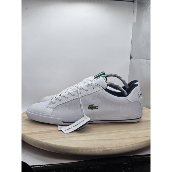Lacoste GRAD VULC PMN Men's White Leather Athletic Sneakers US Size 10 Alligator - Picture 1 of 9